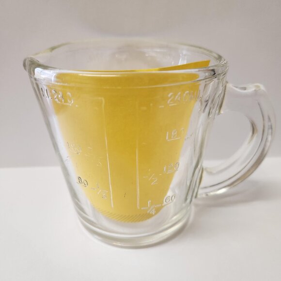 PYR-O-REY Glass Measuring Cup 240ml / 1 Cup – Clear Tempered Glass - Vintage - Picture 4 of 5